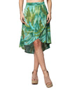 Faldas Para Mujer Bobois Moda Casuales Larga Midi Cruzada Estampado Tropical X31101 Verde