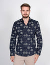 CAMISAS HOMBRE MANGA LARGA CASUALES MODA ESTAMPADA 5 B15305