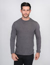 PLAYERAS HOMBRE CASUALES MODA TEJIDA CUELLO REDONDO LISO GRIS A15121