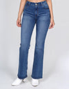 JEANS MUJER MODA CASUALES TIRO ALTO FLARE UNICO V13103