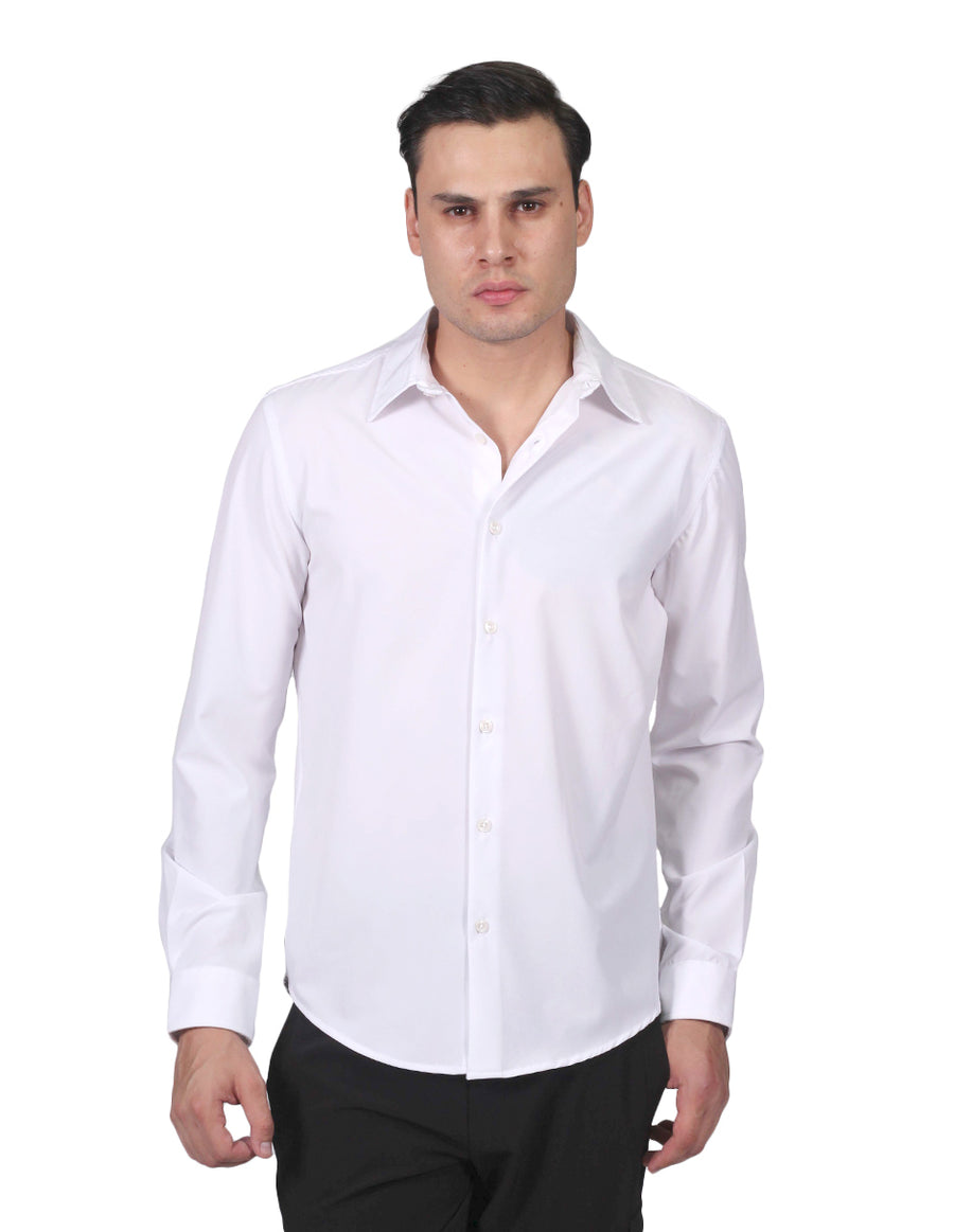 Camisa Hombre Manga Larga Blanca 