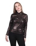 Blusas Para Mujer Moda Manga Larga Animal Print Cobre N23139