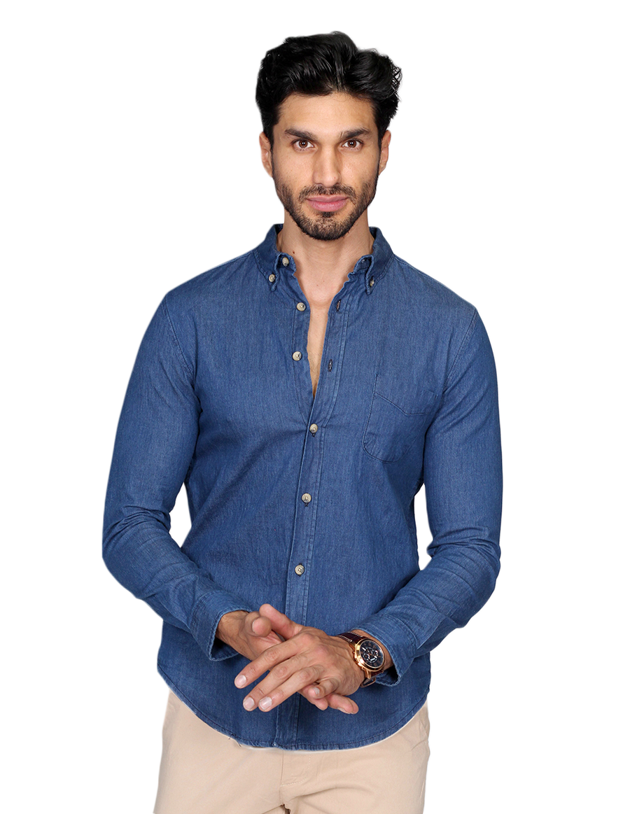 Camisa mezclilla hombre cheap