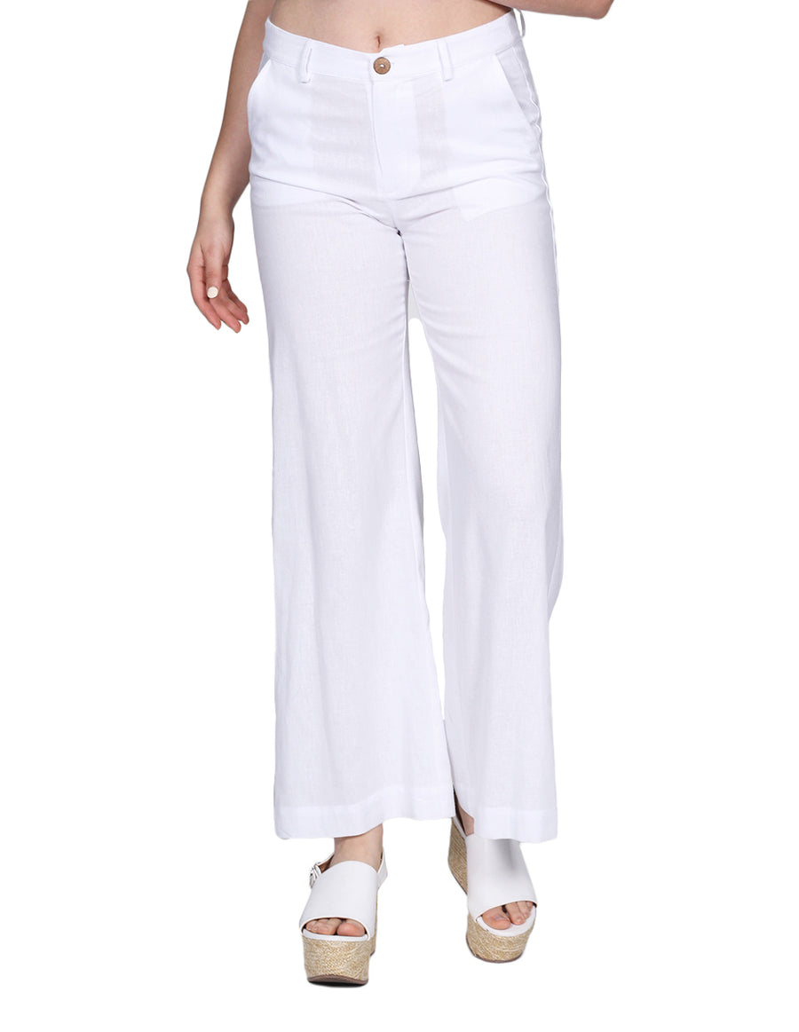 Pantalones Para Mujer Bobois Moda Casuales Amplios De Lino Tiro Alto B –  BOBOIS