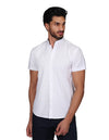 Camisas Para Hombre Bobois Moda Casuales Manga Corta Cuello Mao Tipo Lino Relaxed Fit Blanco B21373