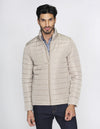 CHAMARRAS HOMBRE CASUALES MODA CON GAJOS CUELLO ALTO BEIGE D15102