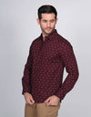 CAMISAS HOMBRE CASUALES MODA MANGA LARGA ESTAMPADO BOLAS VINO B15314