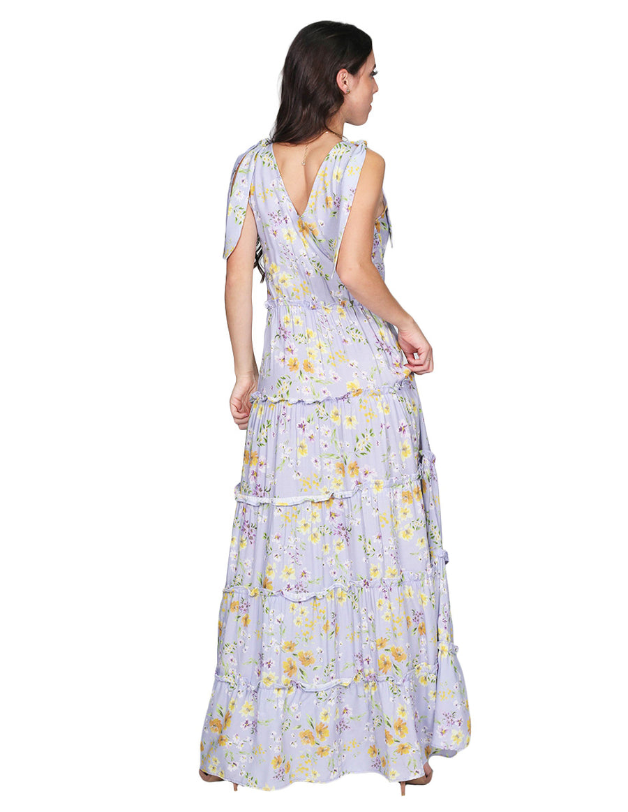 Vestidos Para Mujer Bobois Moda Casuales Maxi Largo Tirantes Estampado Floral Lila S21115