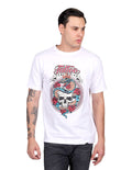 Playeras Hombre Casuales Manga Corta Estampadas Blanco A25462