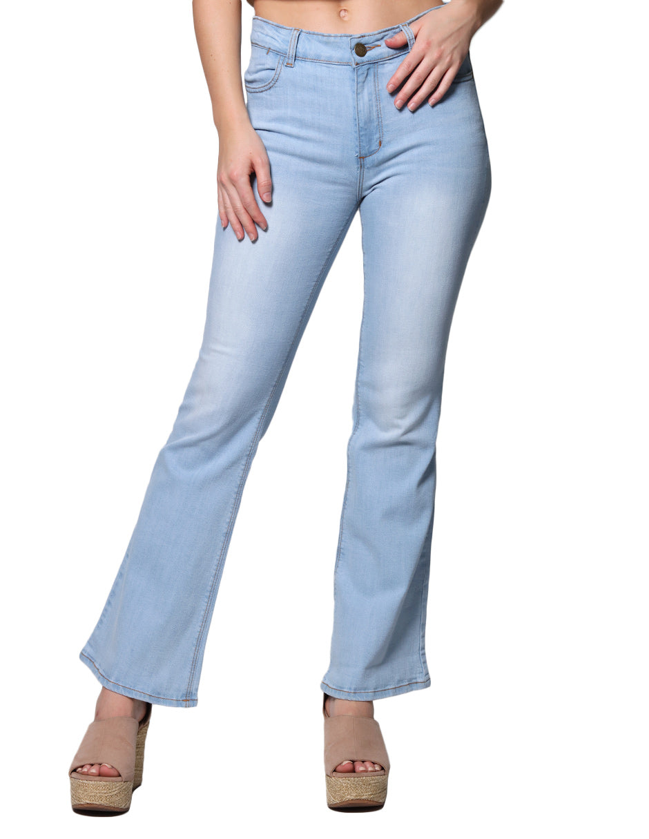 Jeans Para Mujer Pantalon Mezclilla V31100 Bleach