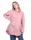 Blusas Para Mujer Manga Larga Camisera Bluson Largo Palo Rosa N23102