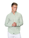 Camisas Para Hombre Bobois Casuales Moda Manga Larga B31212 Verde Regular Fit