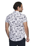 Camisas Para Hombre Bobois Moda Casuales Manga Corta Estampado Hawaianas  Regular Fit Blanco B21357