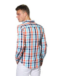 Camisas Hombre Moda Manga Larga Regular Fit B31224 Naranja