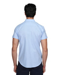 Camisas Para Hombre Bobois Moda Casuales Manga Corta Lisa Básica Slim Fit Cielo B21151