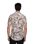 Camisas Para Hombre Manga Corta Estampada Relaxed Fit 5 B22360