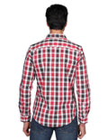 Camisas Para Hombre Bobois Moda Casuales Manga Larga Cuadros Slim Fit Rojo B21106