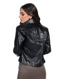 Chamarras Para Mujer De Piel Sintetica Chaqueta Inverno Dama Negro Q23201