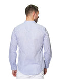 Camisas Para Hombre Bobois Casuales Moda Manga Larga B31321 Azul Slim Fit