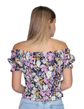 Blusas Para Mujer Bobois Moda Casuales Floreada Off Shoulders Unico N21127