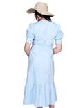 Vestidos Para Mujer Bobois Moda Casuales Manga 3/4 Largo Midi Azul S21127