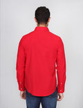 CAMISAS HOMBRE MANGA LARGA CASUALES MODA LISA ROJO B15200