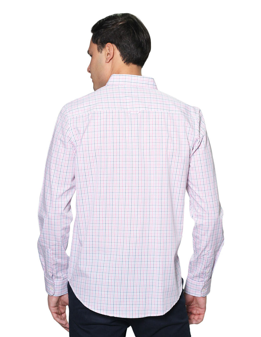 Camisas Para Hombre Bobois Casuales Moda Manga Larga Regular Fit B31202 Rosa