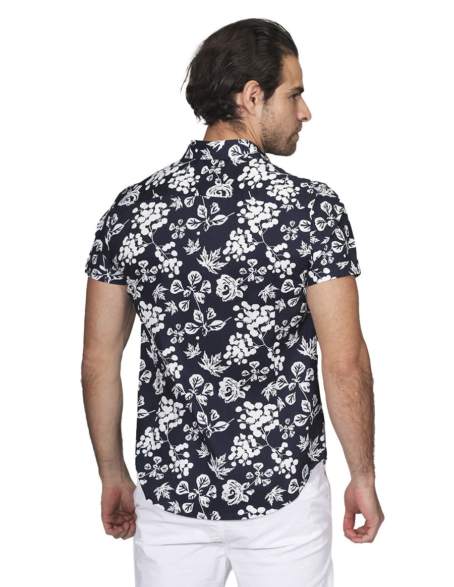 Camisas Para Hombre Bobois Moda Casuales Manga Corta Estampado Flores Playa Regular Fit 1 B21358