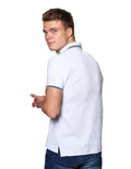 Playeras Hombre Tipo Polo Manga Corta Pique Moda Blanco A25117