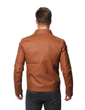 Chamarras Hombre Piel Sintetica Casuales Moda Camel D25112