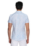 Camisas Para Hombre Bobois Moda Casuales Manga Corta Estampada Floreada Hawaiana Playa Slim Fit Cielo B21380