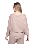 Sweter Para Mujer Bobois Casual Cuello V Tejido de Punto Jaspe Beige O23101