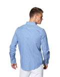 Camisas Hombre Moda Manga Larga Regular Fit B31222 Azul