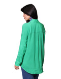 Blusas Camiseras Para Mujer Bobois Moda Casuales Manga Larga N31104 Verde