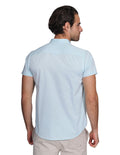 Camisas Para Hombre Bobois Moda Casuales Manga Corta Cuello Mao Tipo Lino Relaxed Fit Menta B21373