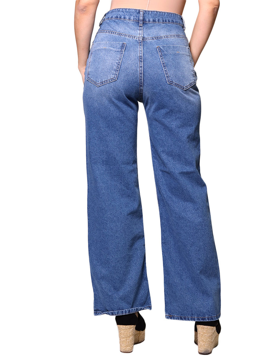 Jeans Para Mujer Bobois Moda Casuales Recto Pierna Amplia Pantalón
