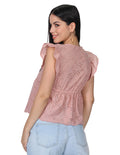 Blusas Para Mujer Bobois Moda Casuales Bodada Con Olanes Palo Rosa N21108