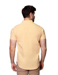 Camisas Para Hombre Bobois Moda Casuales Manga Corta Lisa Regular Fit B31250 Amarillo