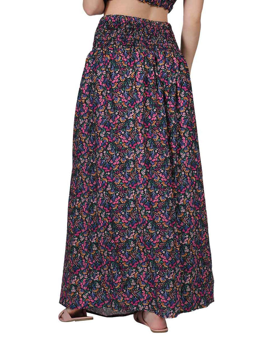 Faldas Para Mujer Bobois Moda Casuales Maxi Larga a La Cintura Estampado De Flores Unico X21101