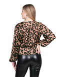 Blusas Mujer Bobois Moda Casual Satin Animal Print Unico N23131