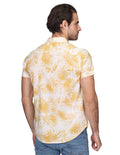 Camisas Para Hombre Bobois Moda Casuales Manga Corta Estampado Hawaianas Regular Fit Mostaza B21361