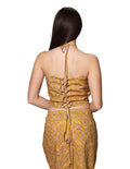 Blusas Para Mujer Bobois Moda Casuales Crop Top Tipo Lino Halter Escote En Espalda N31141 Beige