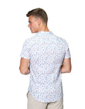 Camisas Para Hombre Bobois Moda Casuales Manga Corta Estampada Algodón B31358 4