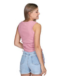 Blusas Para Mujer Bobois Moda Casuales Corta Sin Manga Con Cuello Redondo Rosa N21102