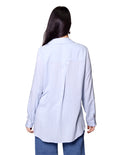 Blusas Camiseras Para Mujer Bobois Moda Casuales Manga Larga N31104 Azul