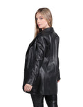 Blazers Para Mujer Bobois Moda Casuales De Piel Sintetica Saco Largo Invierno Negro T23200