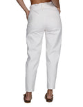 Jeans Mom Fit Para Mujer Bobois Moda Casuales Pantalones de Mezclilla Blanco V21107