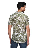 Camisas Para Hombre Bobois Moda Casuales Manga Corta Estampada Hawaiana Playa Relaxed Fit Verde B22352