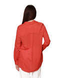 Blusas Camiseras Para Mujer Bobois Moda Casuales Manga Larga N31104 Rojo