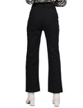 Jeans Para Mujer Bobois Moda Casuales Pantalones de Mezclilla Tiro Alto Adorno De Botones Negro V23101
